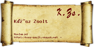 Kósz Zsolt névjegykártya